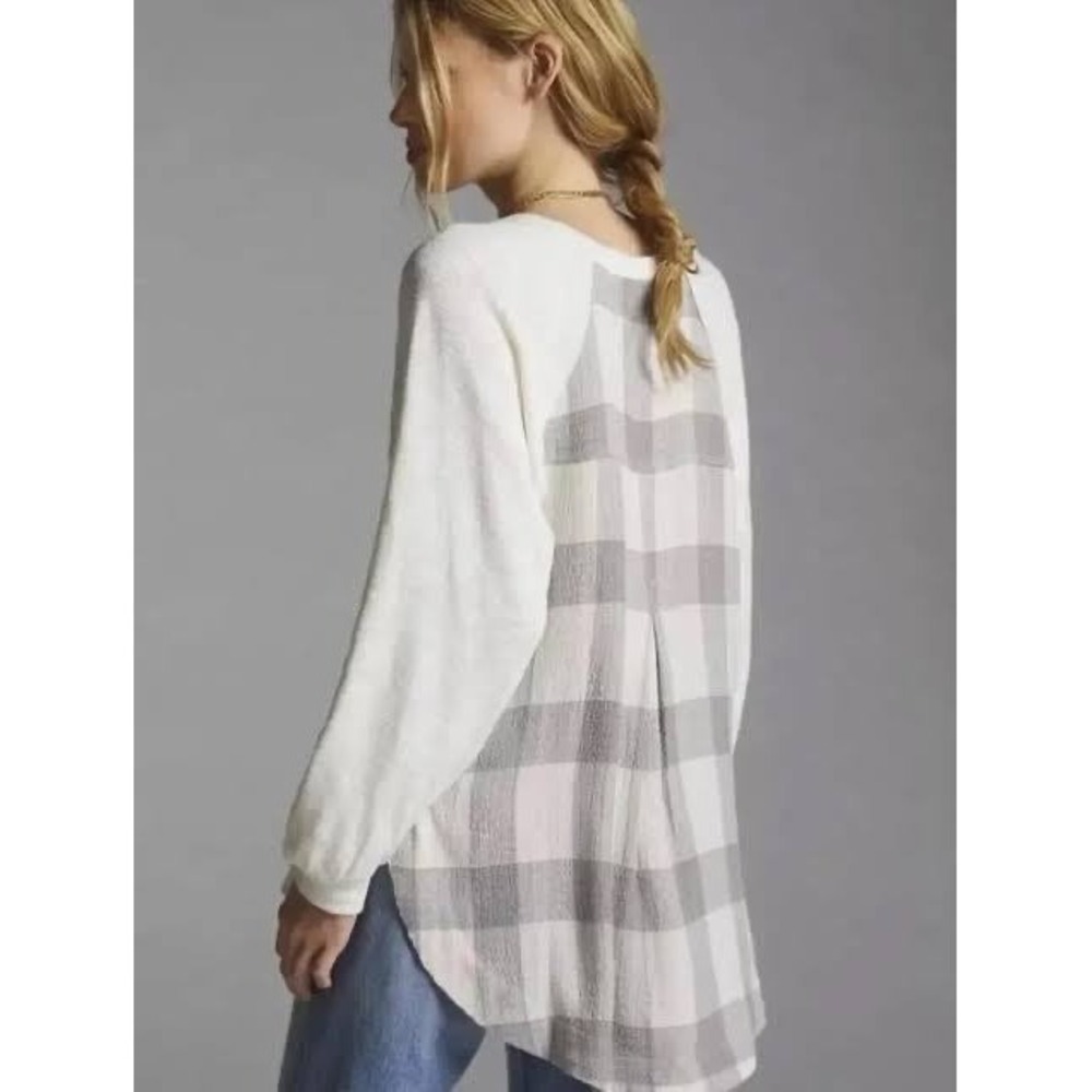 Anthropologie Pilcro XS (Oversized) Layered Lagenlook Cotton Plain Shirt